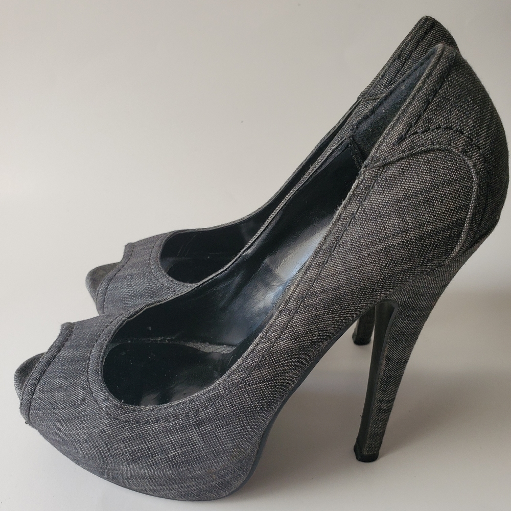 DENIM HEELS sz 7.5